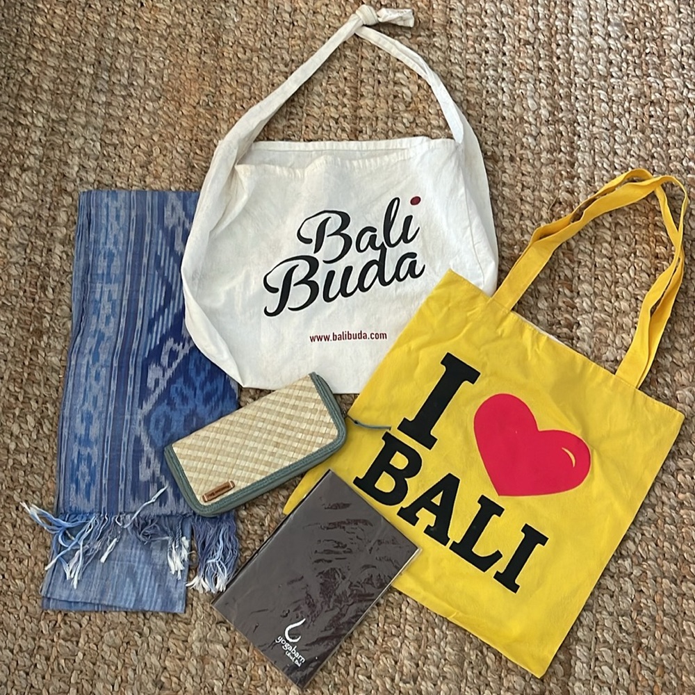 BALI TOTE BAGS BALI TAPESTRY YOGA BARN JOURNAL VASE BALI BUNDLE